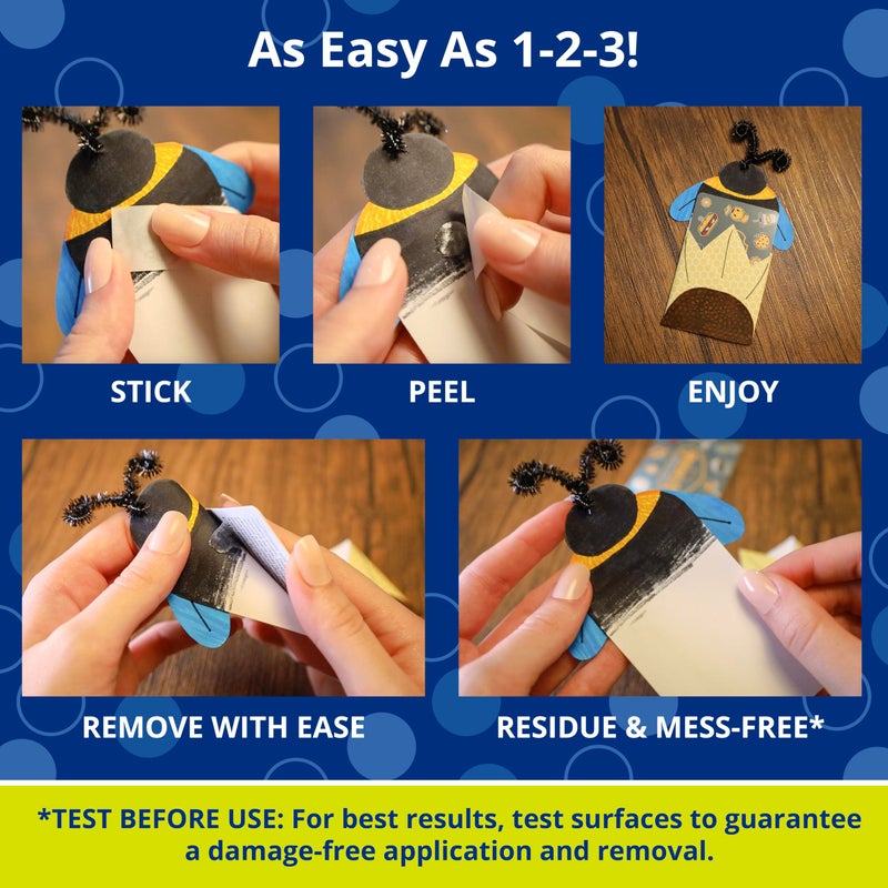 Glue Dots نقاط الغراء، نقاط قابلة للإزالة، مزدوجة الجوانب، 1/2 بوصة، 0.5 بوصة، 200 نقطة، شريط غراء للحرف اليدوية، نقاط غراء لاصقة، بديل الغراء السائل الساخن، شفاف - Image 3